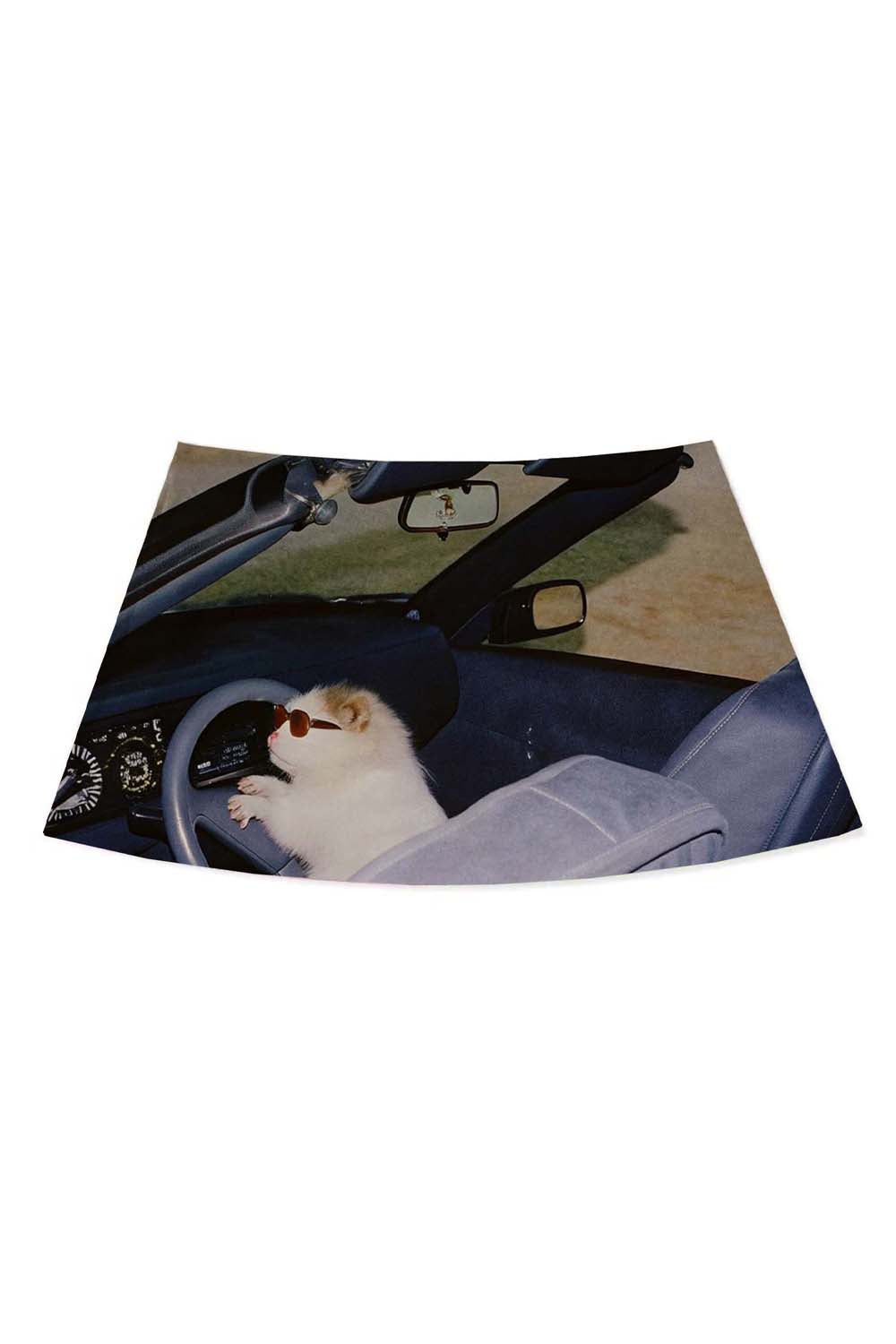 Hamster Driving Y2K Print Mini Skirt
