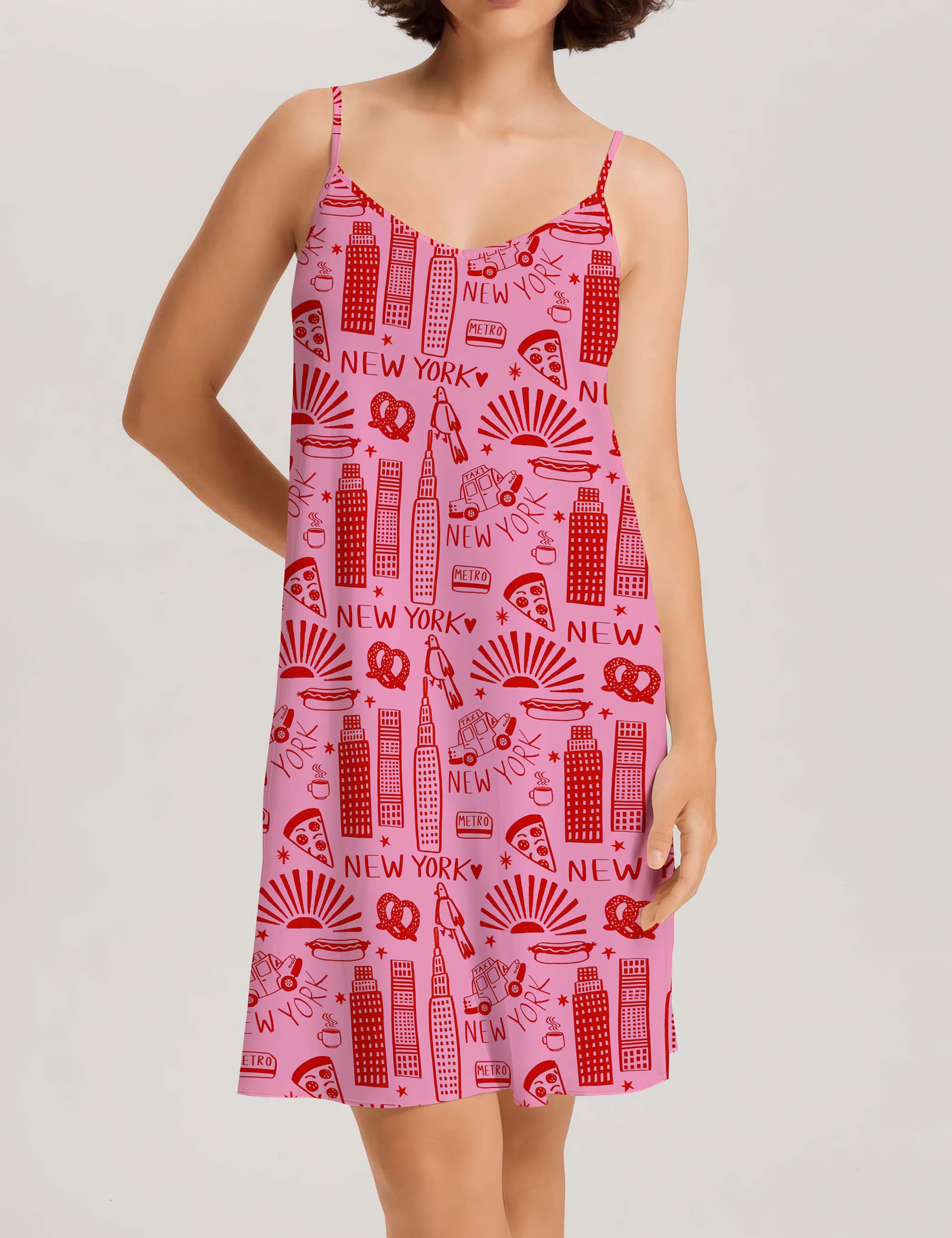 New York City Light Pink Spaghetti Strap Camisole Nightdress