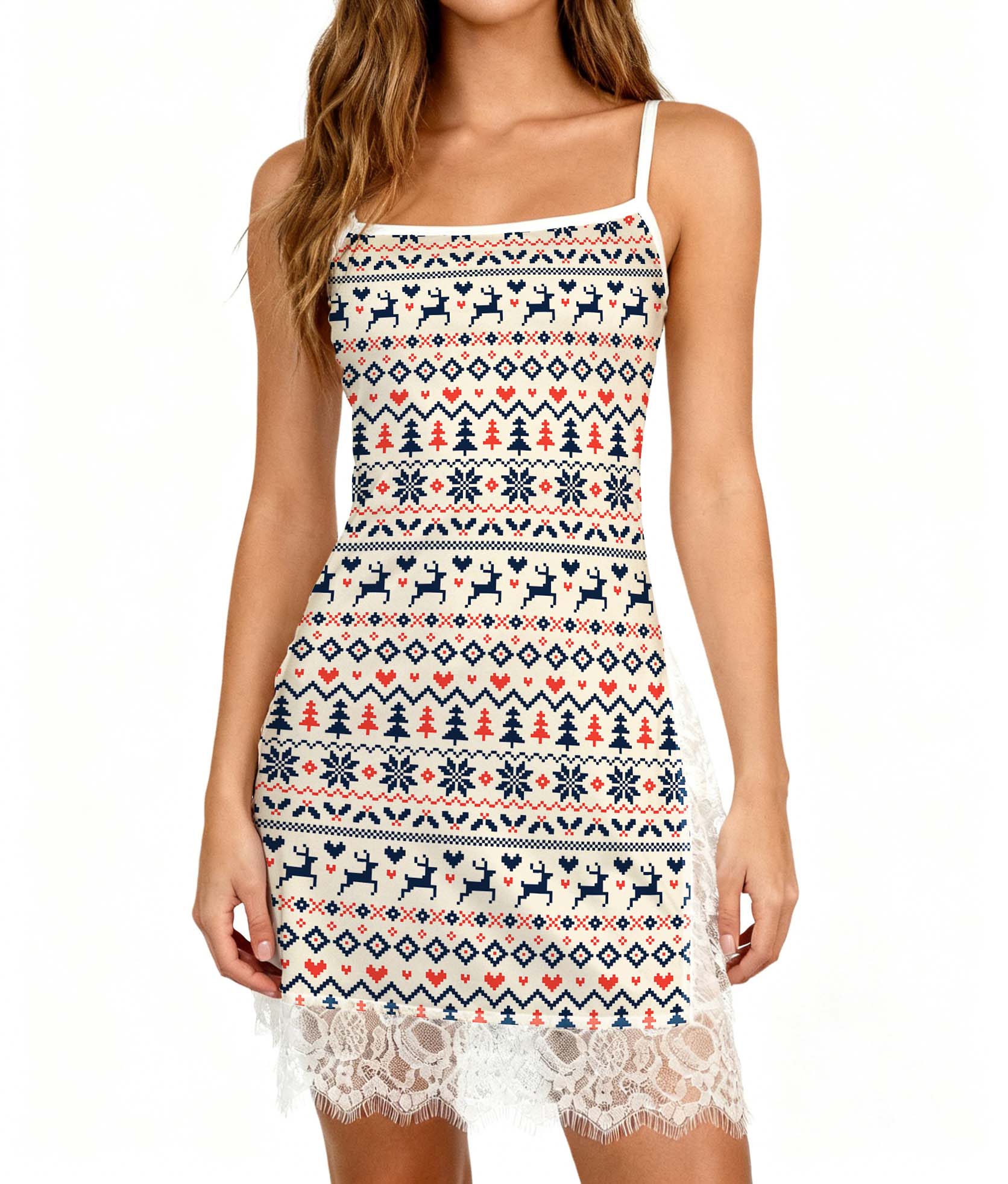 Handmade Christmas Lace Camisole Bodydress